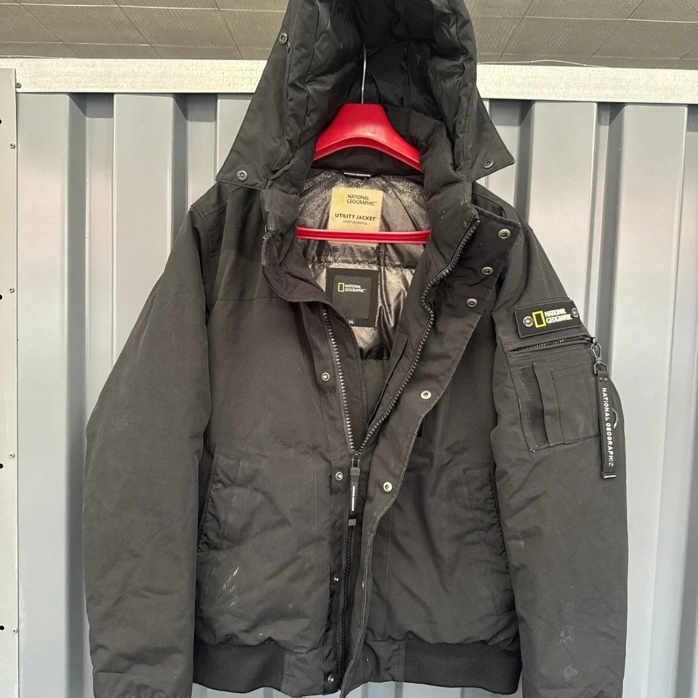 National Geographic Utility Jacket, Black, Mid Length, US Men's XXL
